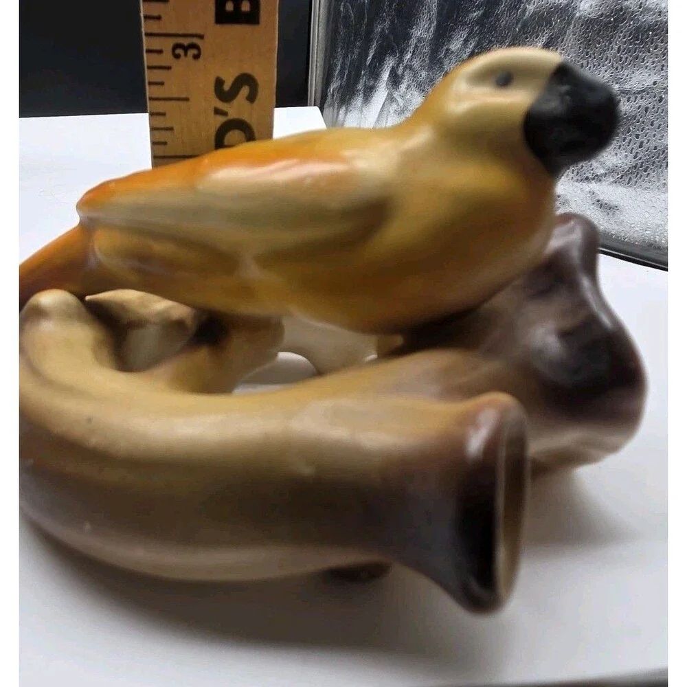 Vtg Czech Pottery Bird Pretzel Branch Vase Wall Pocket Czechoslovakia